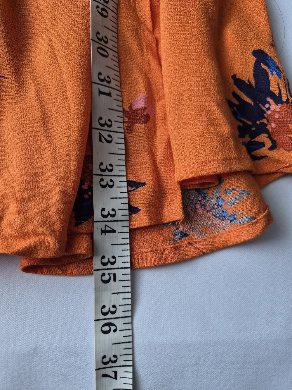 New Free People Orange Floral Wrap Front Bell Sleeve Swing Dress XS